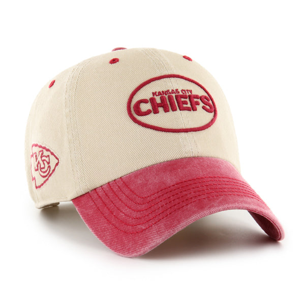 Pictured is this NFL Kansas City Chiefs Breaking Trail ’47 CLEAN UP cap in natural. 1