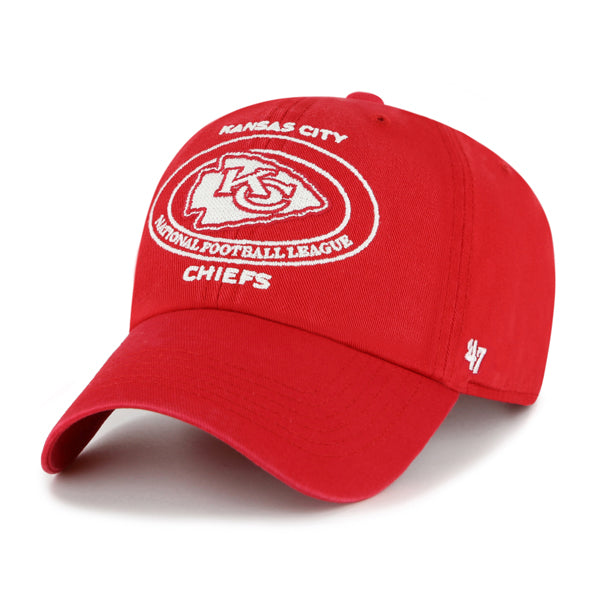 Pictured is this NFL Kansas City Chiefs Circle Tone ’47 CLEAN UP cap in dark red. 1