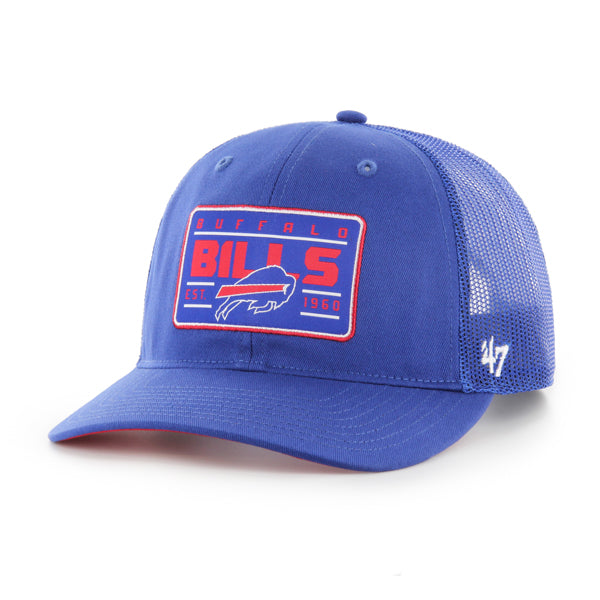 Pictured is this NFL Hardline Buffalo Bills ’47 TRUCKER RF cap in blue. 1