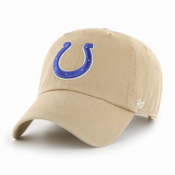 Pictured is this NFL Indianapolis Colts ’47 CLEAN UP cap in khaki. 1
