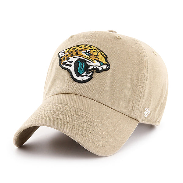 Pictured is this NFL Jacksonville Jaguars ’47 CLEAN UP cap in khaki. 1