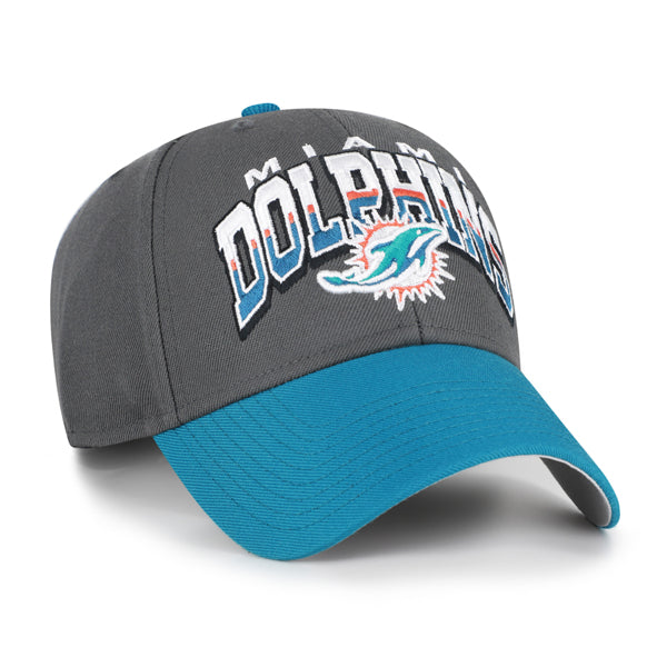 Pictured is this NFL Miami Dolphins Split Block ’47 MVP cap in charcoal. 2