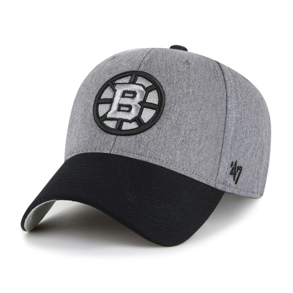 Pictured is this NHL Boston Bruins Granite ’47 MVP cap in dark grey. 1