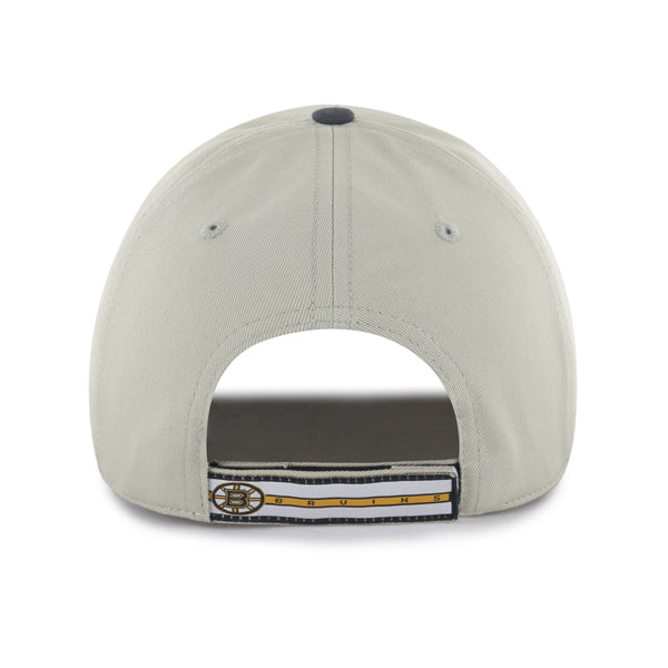 Pictured is this NHL Boston Bruins Half Block Text ’47 MVP cap in grey. 3