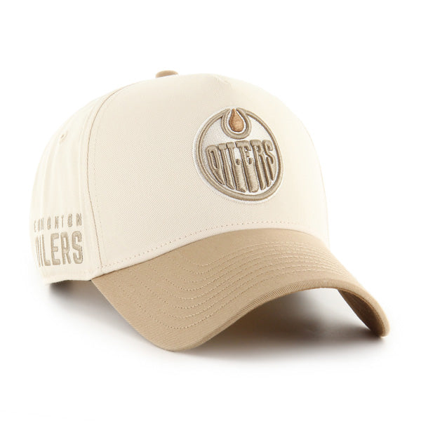 Pictured is this NHL Edmonton Oilers Sure Shot ’47 MVP cap in natural. 1