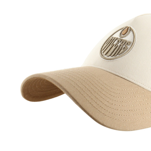 Pictured is this NHL Edmonton Oilers Sure Shot ’47 MVP cap in natural. 5