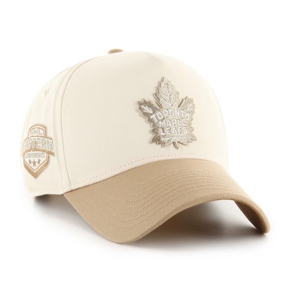Pictured is this NHL Toronto Maple Leafs Contrast Sure Shot ’47 MVP cap in natural. 1