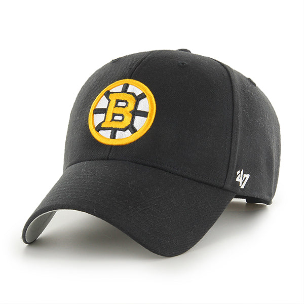 Pictured is this NHL Boston Bruins ’47 MVP cap in black. 1