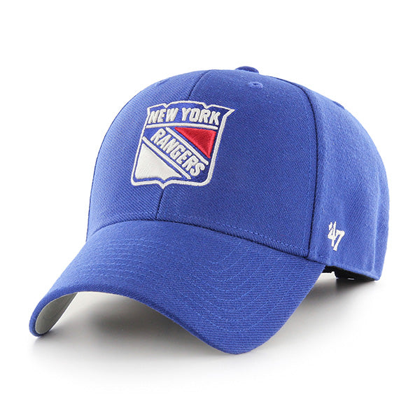 Pictured is this NHL New York Rangers ’47 MVP cap in blue. 1