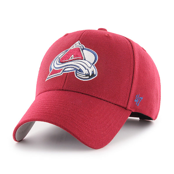 Pictured is this NHL Colorado Avalanche ’47 MVP cap in dark red. 1