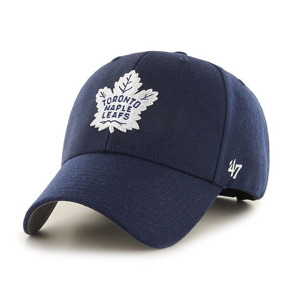 Pictured is this NHL Toronto Maple Leafs ’47 MVP cap in navy. 1