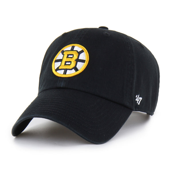 Pictured is this NHL Boston Bruins ’47 CLEAN UP cap in black. 1