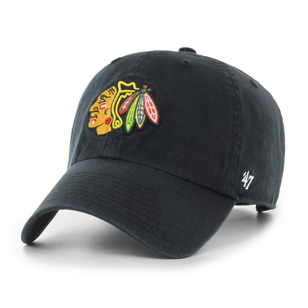 Pictured is this NHL Chicago Blackhawks ’47 CLEAN UP cap in black. 1