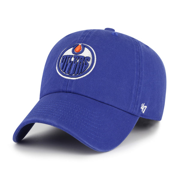 Pictured is this NHL Edmonton Oilers ’47 CLEAN UP cap in blue. 1