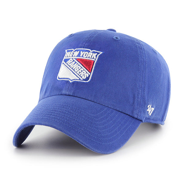 Pictured is this NHL New York Rangers ’47 CLEAN UP cap in blue. 1