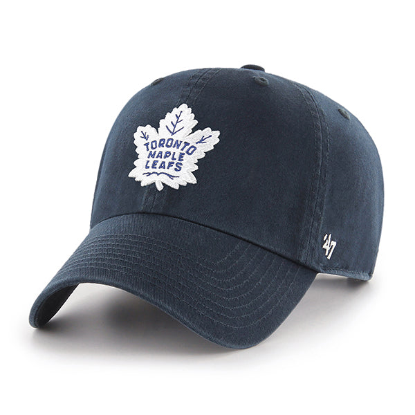 Pictured is this NHL Toronto Maple Leafs ’47 CLEAN UP cap in navy. 1