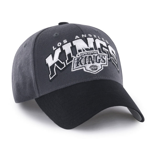 Pictured is this NHL Los Angeles Kings Split Block ’47 MVP cap in charcoal. 2