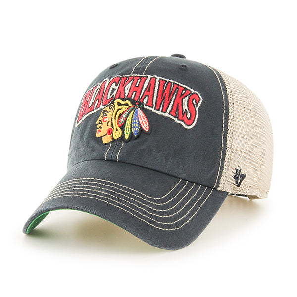 Pictured is this NHL Chicago Blackhawks Tuscaloosa ’47 CLEAN UP cap in black. 1