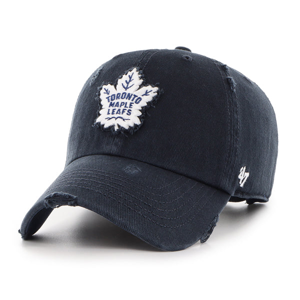 Pictured is this NHL Toronto Maple Leafs Weathered ’47 CLEAN UP cap in navy. 1