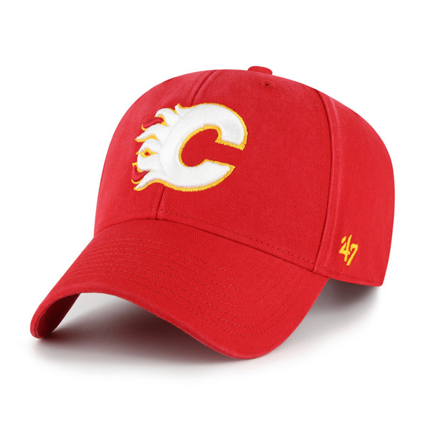 Pictured is this NHL Calgary Flames Legend ’47 MVP cap in red. 1