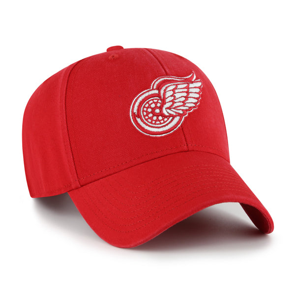 Pictured is this NHL Detroit Red Wings Legend ’47 MVP cap in dark red. 2