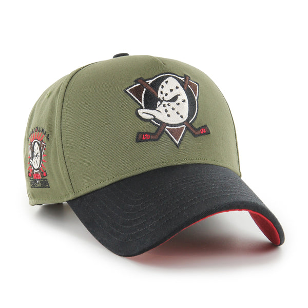 Pictured is this NHL Anaheim Ducks Sure Shot ’47 MVP cap in beige/khaki. 1