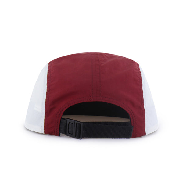 Pictured is this New Balance BRRR Alt 5 Panel EX ’47 FIVE PANEL cap in dark red. 2
