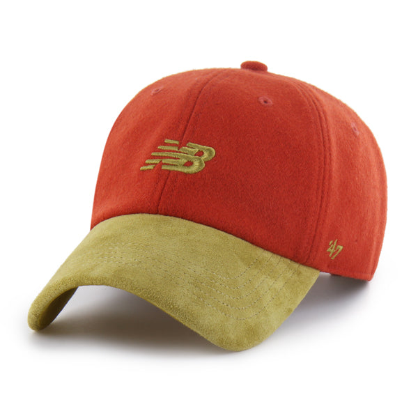 Pictured is this New Balance Wool Suede ’47 CLEAN UP cap in red. 1