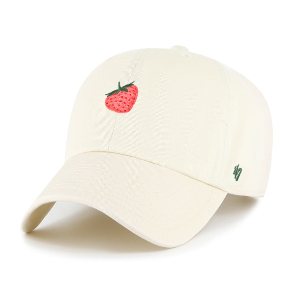 Pictured is this Strawberry Icon Base Runner ’47 CLEAN UP cap in natural. 1
