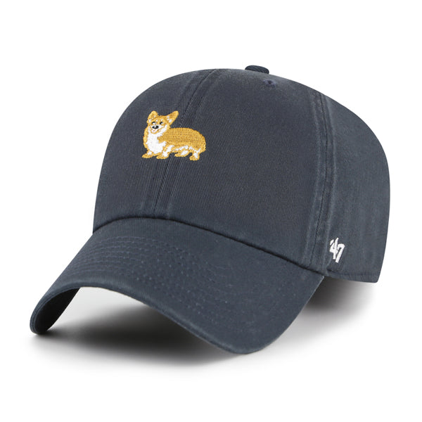 Pictured is this Dog Icon Corgi '47 CLEAN UP cap in navy. 1