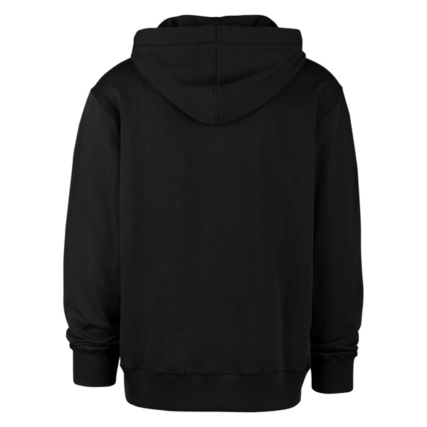 The model is wearing this MLB New York Yankees Base Runner Burnside ’47 Hoodie in black. 2