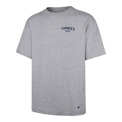 The model is wearing this MLB New York Yankees Constantine ’47 Foundation T-Shirt in grey. 1