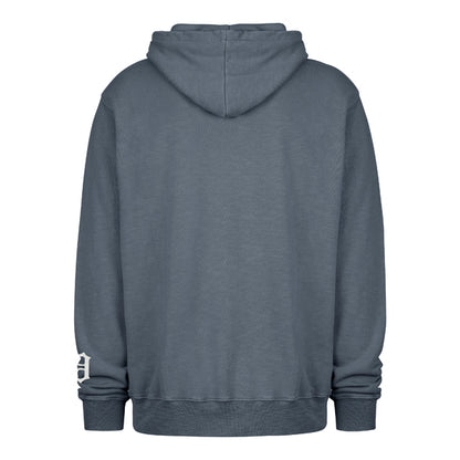 The model is wearing this MLB Detroit Tigers Groten ’47 Pullover Hoodie in grey. 2