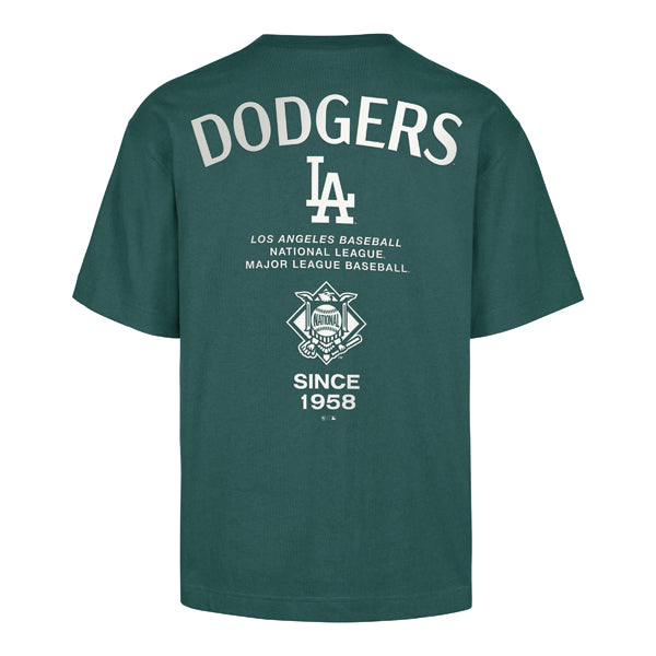 The model is wearing this MLB Los Angeles Dodgers Constantine ’47 Foundation T-Shirt in green. 2