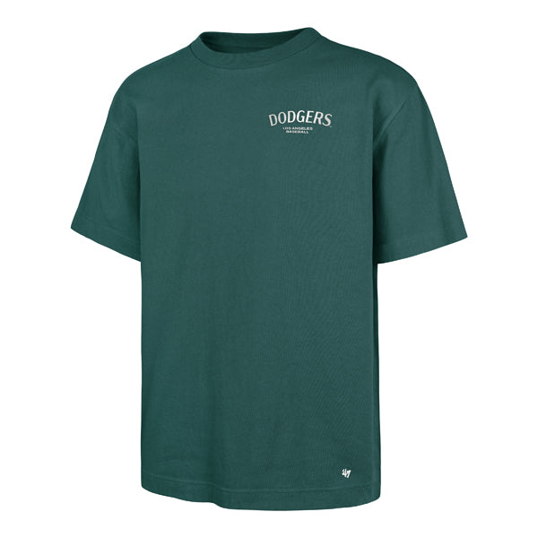 The model is wearing this MLB Los Angeles Dodgers Constantine ’47 Foundation T-Shirt in green. 1