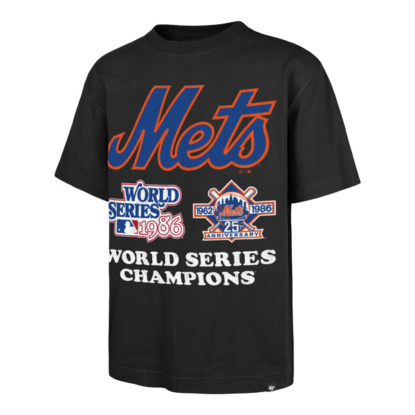 The model is wearing this MLB New York Mets 86 ’47 Foundation T-Shirt in black. 1