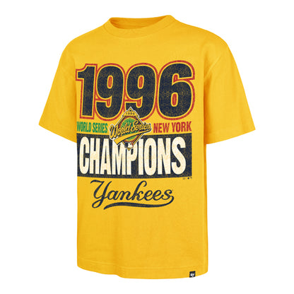 The model is wearing this MLB New York Yankees 96 ’47 Foundation T-Shirt in yellow. 1