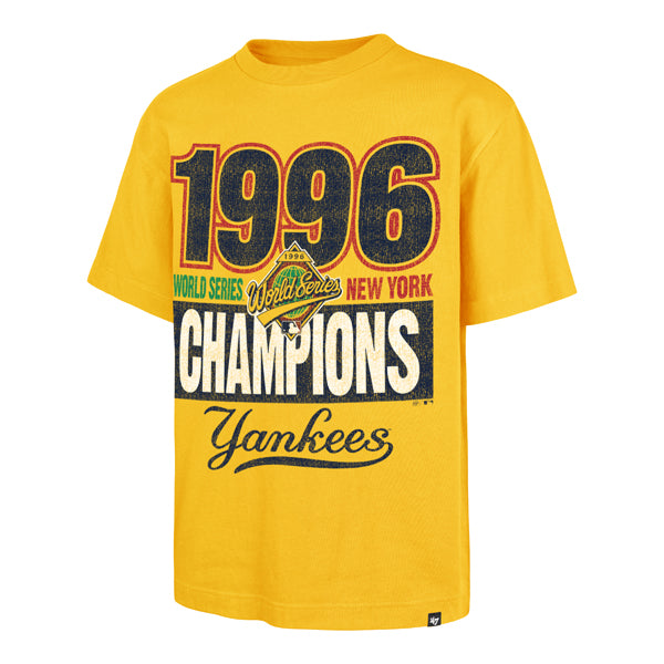 The model is wearing this MLB New York Yankees 96 ’47 Foundation T-Shirt in yellow. 1