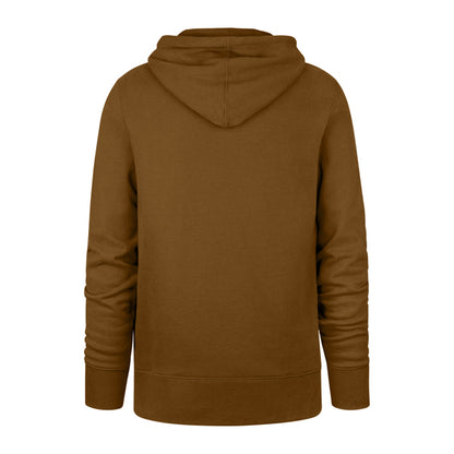 The model is wearing this MLB New York Yankees Base Runner Burnside ’47 Hoodie in dark brown. 2