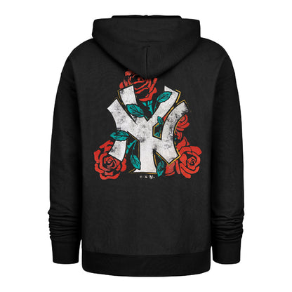 The model is wearing this MLB New York Yankees Herbarium ’47 Foundation Hoodie in black. 2