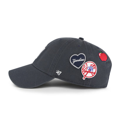 Pictured is this MLB New York Yankees Badges '47 CLEAN UP cap in navy. 4