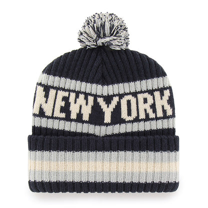 Pictured is this MLB New York Yankees Bering ’47 CUFF KNIT beanie cap in navy. 2