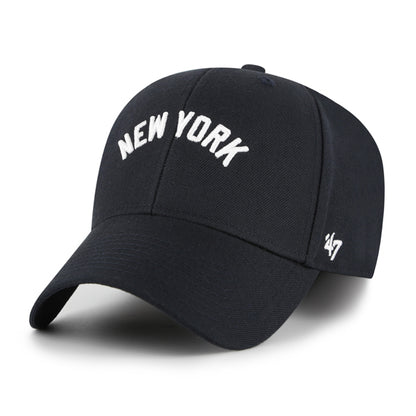 Pictured is this MLB New York Yankees Ballpark Script Shot '47 MVP cap in navy. 4