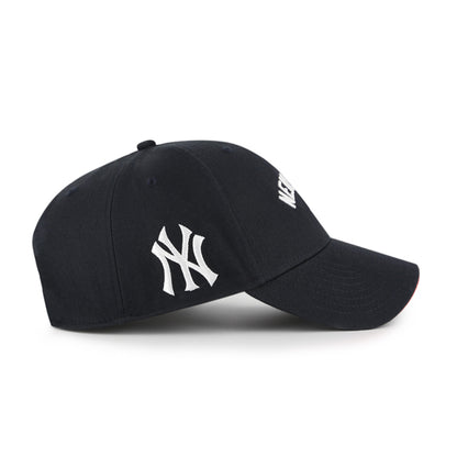 Pictured is this MLB New York Yankees Ballpark Script Shot '47 MVP cap in navy. 3