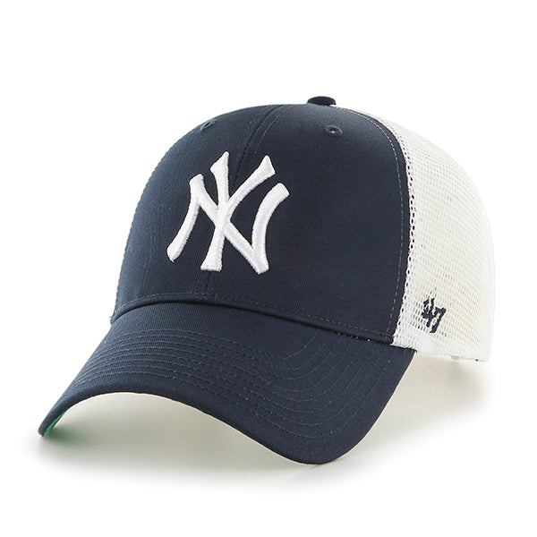 Pictured is this MLB New York Yankees Branson '47 MVP cap in navy. 1
