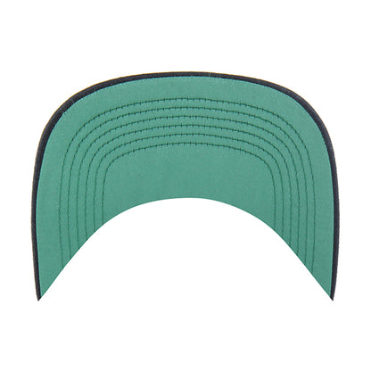 Pictured is this MLB Chain Side Stitch Boston Red Sox ’47 CLEAN UP Flat Brim cap in navy. 5