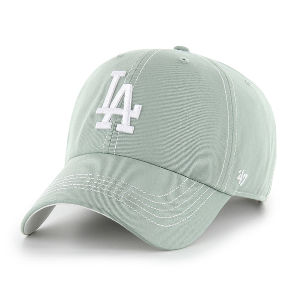 Pictured is this MLB Los Angeles Dodgers Contrast Stitch '47 CLEAN UP cap in green. 1