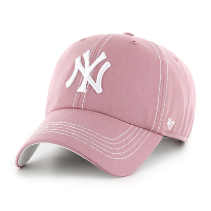 Pictured is this MLB New York Yankees Contrast Stitch ’47 CLEAN UP cap in pink. 1
