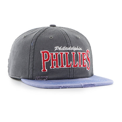 Pictured is this MLB Philadelphia Phillies Cragged '47 capTAIN cap in dark grey. 3