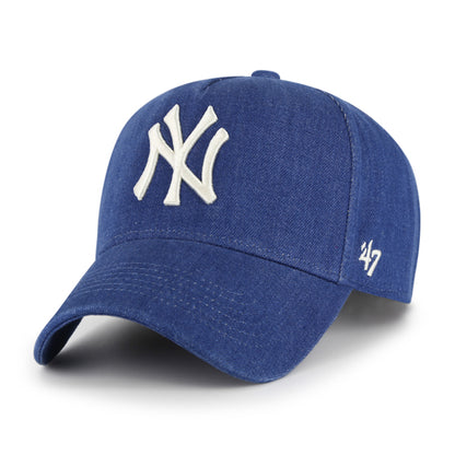 Pictured is this MLB New York Yankees Denim '47 MVP cap in blue. 1